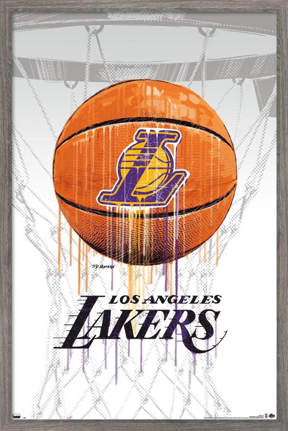 NBA Los Angeles Lakers - Drip Ball 20 Wall Poster, 22.375" x 34" Framed