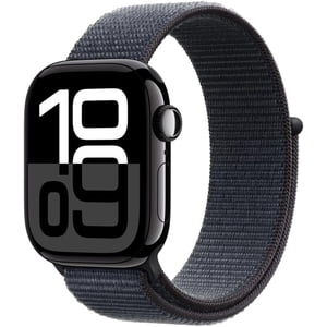 Restored Apple Watch Series 10 GPS + Cellular 46mm Jet Black Aluminum Case Ink Sport Loop - Refurbished Fair