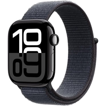 Restored Apple Watch Series 10 GPS + Cellular 46mm Jet Black Aluminum Case Ink Sport Loop - Refurbished Fair