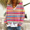 thumbnail image 2 of MeetoTime Women's 2024 Fall Knit Cardigans Open Front Long Sleeve V Neck Button Loose Cardigan Sweaters, 2 of 5