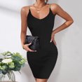 thumbnail image 3 of Bigersell Robe Caraco Mode Femme Été Décontractée Unie Camis Sans Manches Débardeur Mini Robe Régulière Robe Ligne A Style 24949, Robes Courtes Femme Noir P, 3 of 8