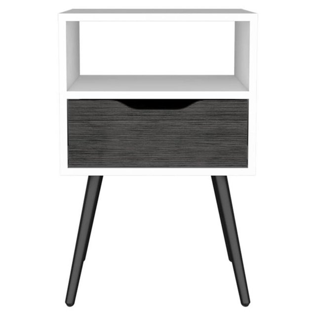 TUHOME Otom Nightstand - Ash / White Engineered Wood - For Bedroom