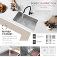 thumbnail image 3 of Stylish Undermount 32" Stainless Steel Single Bowl Kitchen Sink with Grid and Strainer S-323XG, 3 of 11