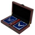 thumbnail image 1 of Air Force Playing Cards with Dice USAF Gift Set – Wooden Keepsake Box Adorned with Metal USAF Emblem - Veteran Owned Business, 1 of 5