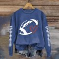 thumbnail image 2 of Aocisk Chandail à Capuche Léger à Manches Longues pour Femmes avec Imprimé Graphique de Football, Col Rond, Chandail à Manches Longues, Blouse Bleue TTG, 2 of 4