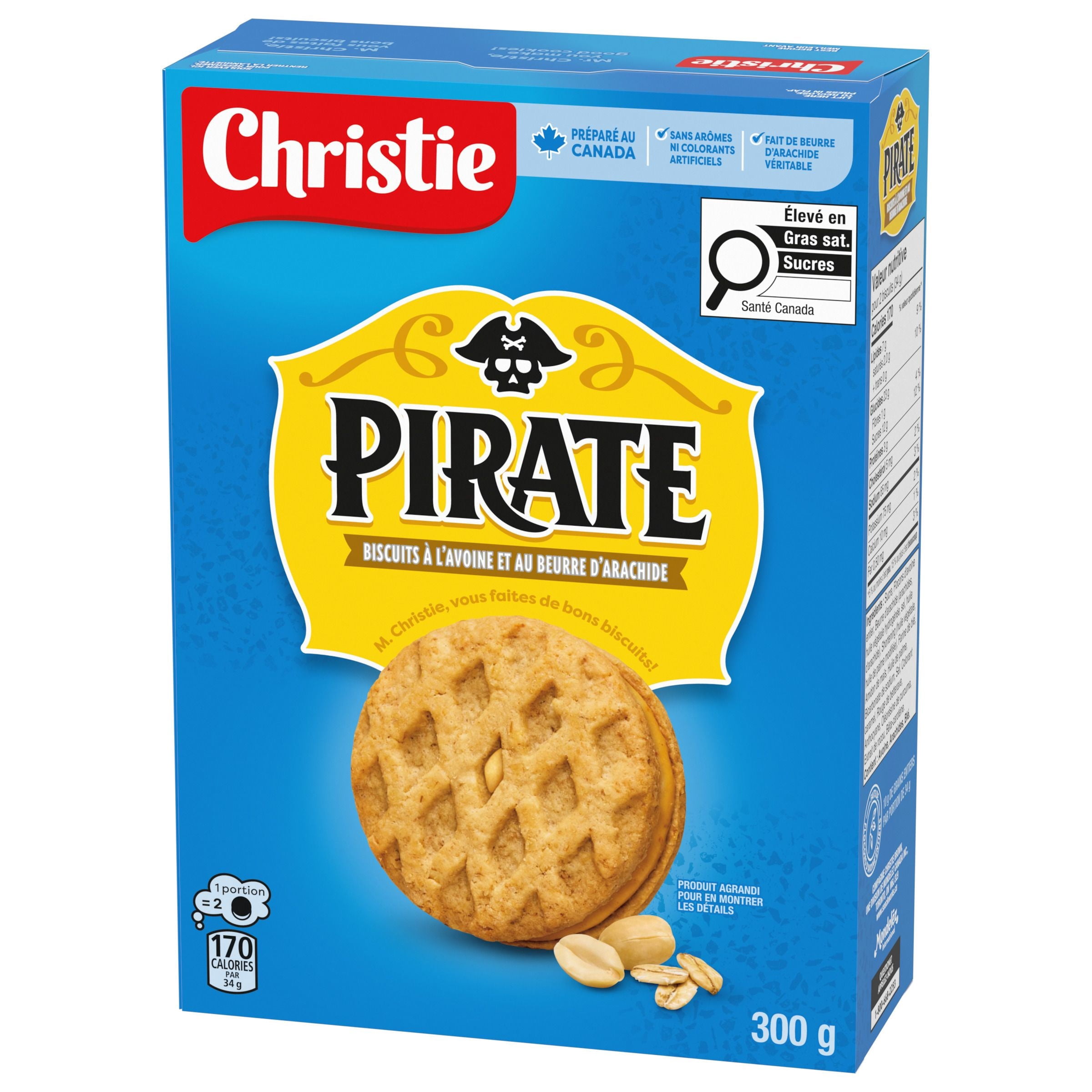 Biscuits à l’avoine et au beurre d’arachide Pirate de Peek Freans