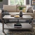 thumbnail image 3 of Pemberly Row 40" Metal Coffee Table in Gray Wash and Black, 3 of 4