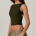 thumbnail image 3 of Yuyuzo Tank Tops for Women Crew Neck Sleeveless Basic Tank Tops Seamless Backless Solid Color Crop Shirts, 3 of 6