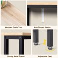 thumbnail image 3 of Ktaxon 39" Narrow Console Sofa Table with Power Outlets and USB Ports, Long Couch Table with Metal Frame and Charge Station with 4.9ft Extension Cord, Walnut, 3 of 10