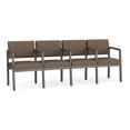 thumbnail image 1 of Lenox Steel Reception Waiting Room 4 Seats Chair / Charcoal Steel / Brown, 1 of 5