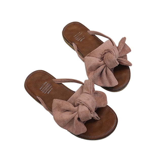 Summer Daily Flip-Flops Leisure Beach Bow Womens Flat Slippers