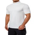 thumbnail image 4 of T-Shirt à Col Montant pour Homme à Manches Courtes, Chandail de Base, Tricot de Corps Extensible, Haut Léger, 4 of 6
