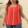 thumbnail image 4 of CHUANK Tank Tops for Women Pleated Square Neck Sleeveless Summer Tops Curved Hem Flowy Shirts, 4 of 8