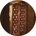 thumbnail image 1 of Ahgly Tapis Rond Lavable en Machine Intérieur Transitionnel Acajou Brun, 6 Pieds Rond, 1 of 7