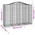 thumbnail image 4 of vidaXL Arched Gabion Baskets 6 pcs 200x50x140/160 cm Galvanised Iron, 4 of 4
