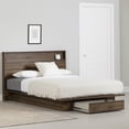thumbnail image 1 of South Shore Musano Full/Queen Platform Bed and Headboard Set, in Natural Walnut, 1 of 12