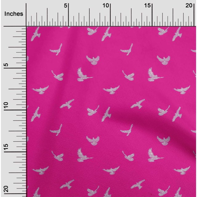 oneOone Viscose Chiffon Fabric Bird Ikat Fabric Prints By Yard 42 Inch Wide
