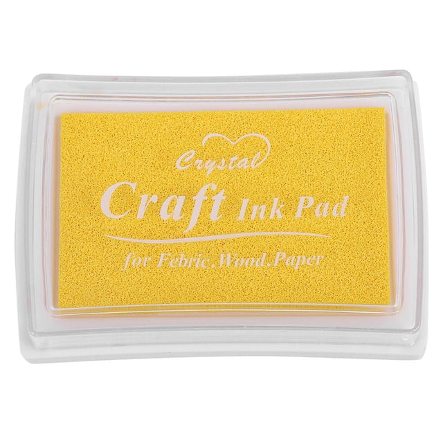 KLKCMS Ink Pad Stamp Pad for Paper Crafts Scrapbooking Painting Birthday Yellow