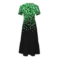 thumbnail image 3 of Women's Short Sleeve Printed Dress, Round Neck Casual Dress with All-Over Pattern, Lightweight Polyester Machine-Washable Dress for Daily Wear, 3 of 5