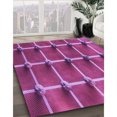 thumbnail image 3 of Ahgly Company Tapis d'Intérieur Ronds Transitionnels Lavables à la Machine, Violet Moyen Rouge Rose, 8 Pieds Rond, 3 of 7