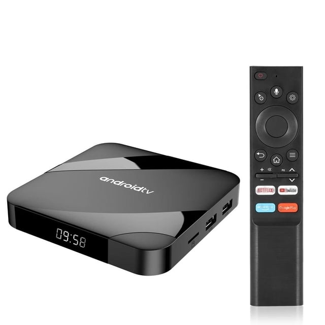 Boîtier TV Intelligent ATV Android 14 4 Go 64 Go AV1 S905W2 Quadricœur WIFI Double Télécommande Vocale 2 Go 16 Go Lecteur Multimédia 8K 4K Décodeur