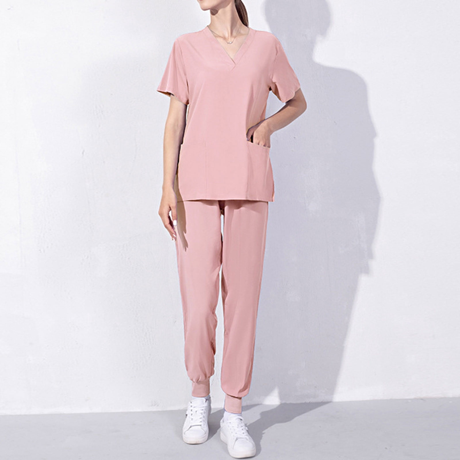 Ensembles d'Uniformes de Sarraus pour Femmes Joggers, Ensembles d'Uniforme d'Infirmière Unis pour Femmes, Ensembles de Sarraus à Manches Courtes pour Femmes en Liquidation, Haut Extensible à Col en V pour Femmes et Ensemble Pantalon Cargo S, Ensembles de Sarraus Jogger pour Femmes