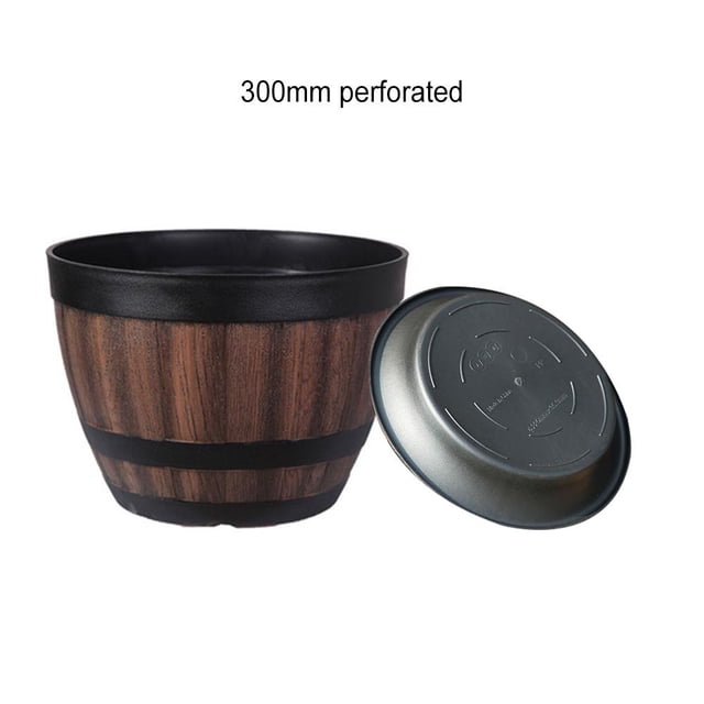Pot de Fleurs en Baril de Whisky en Résine, Style Vintage, pour Intérieur et Extérieur, Jardin, Cour, Patio