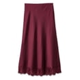 thumbnail image 1 of George Women's Lace Trim Satin Skirt, 1 of 6
