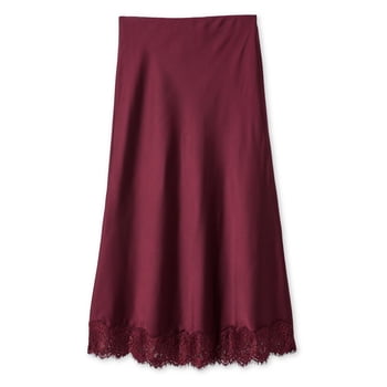 George Women's Lace Trim Satin Skirt