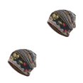 thumbnail image 1 of kurtrusly Tuque Bonnet Hijab Pré-Noué Foulard Turban Coloré Bandeau Réglable Protection des Oreilles Bandeau Accessoires Bonnet Noir floral 2 Ensembles, 1 of 6