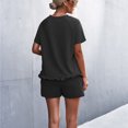 thumbnail image 3 of Birdeem Womens Spring and Summer Plain Round Neck Ruffle Short Sleeve Shorts Casual Suit, 3 of 6