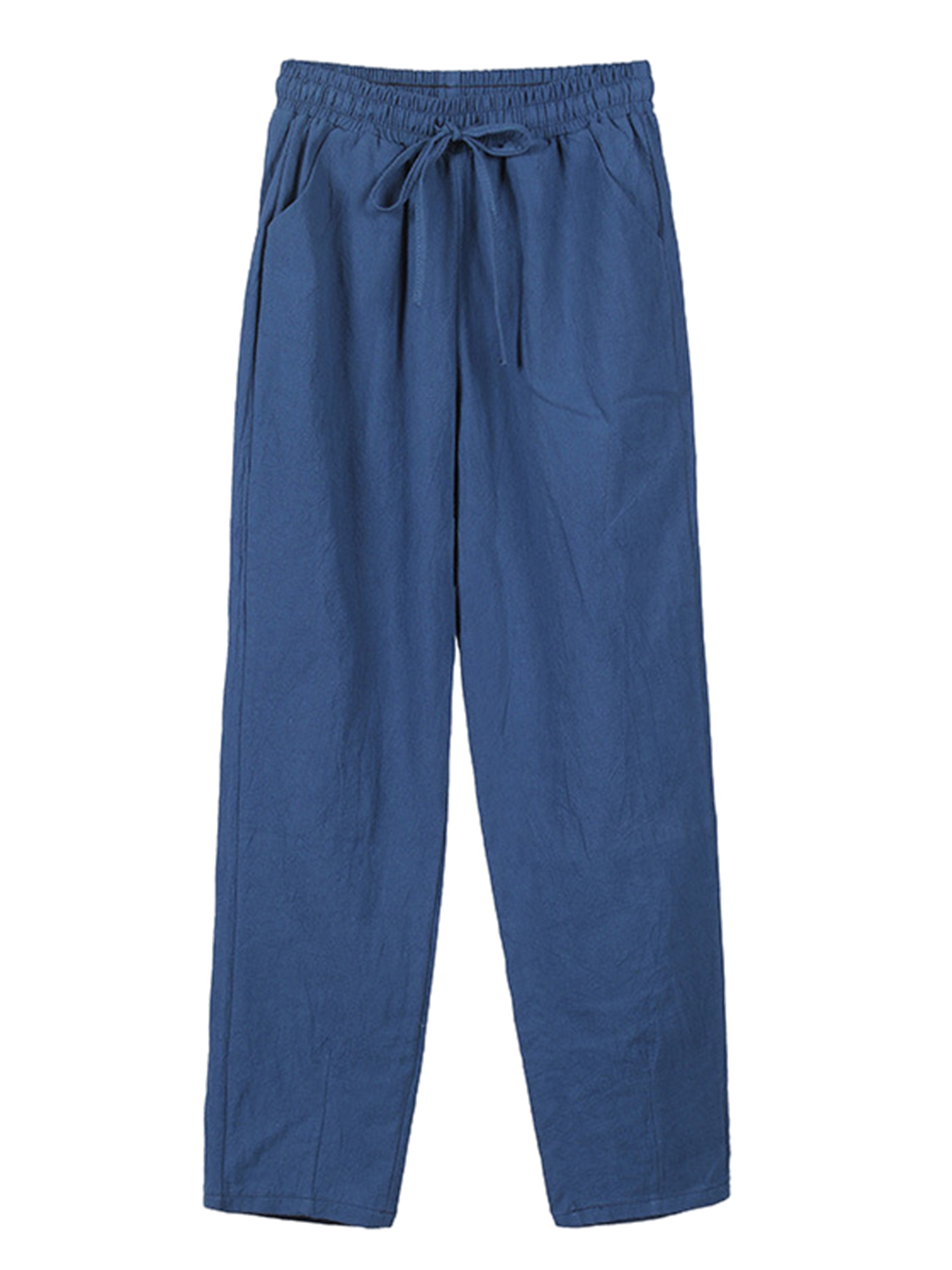 Innerwin Bottom Mid Waisted Ladies Trousers Sports Elastic Waist Basic Loungewear Royal Blue 2XL