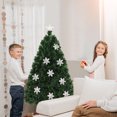 thumbnail image 2 of Patiojoy 5' Pre-Lit Fiber Optic Artificial Christmas Tree w/ LED Lights and Snowflakes, 2 of 10
