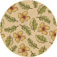 thumbnail image 1 of Ahgly Company Tapis d'Intérieur Lavables à la Machine, Ronds, Transitionnels, Marron, Tiges Dorées Foncées, Ronds de 3', 1 of 7