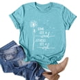 thumbnail image 2 of T-shirt Décontracté pour Femme à Manches Courtes avec Imprimé de Lettres, 2 of 2