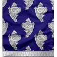 thumbnail image 1 of Soimoi Velvet Fabric Leaves & Floral Block Print Fabric by The Yard 58 Inch Wide, 1 of 2