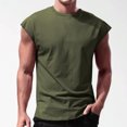 thumbnail image 4 of LUOGENLI T-shirts pour Homme pour Hommes T-Shirt Sans Manches Respirant pour Homme Hauts Ajustés Mode Été Col Rond Manches Courtes T-shirts pour Hommes T-shirts Graphiques T-shirts Amusants Vêtements d'Été Vert Armée TTTG, 4 of 4