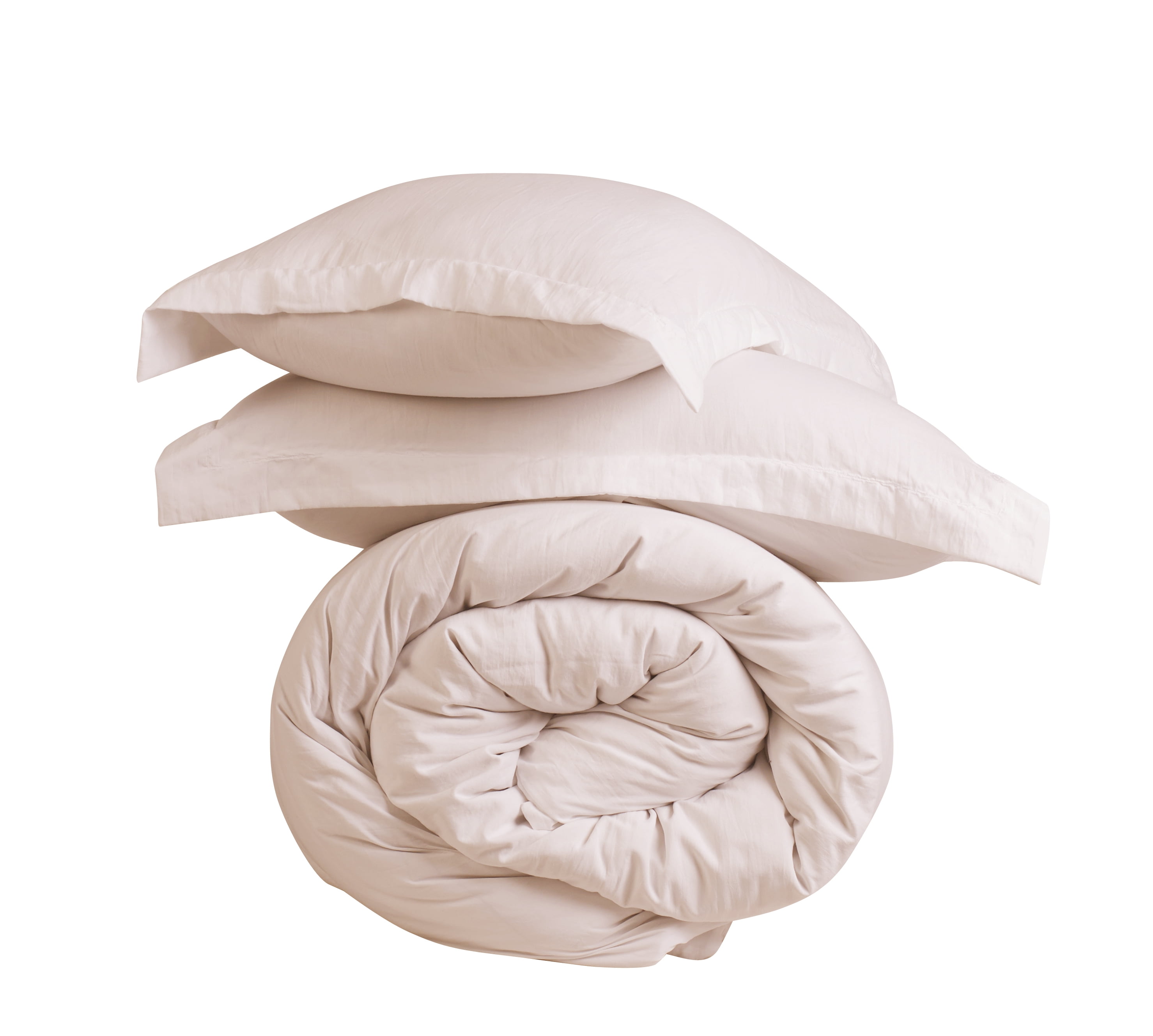 Swift Home Ensemble housse de couette ultra douce prélavée à texture froissée, unie, Rose poudré, Très grand lit