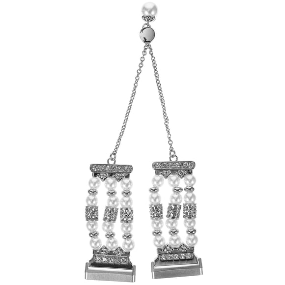 Shisuyan Chain Style Watchband Pearl Silver Stainless Steel 1Pack