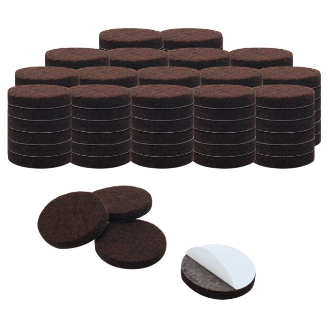 Unique Bargains Patins de Pieds en Feutre pour Meubles Ronds 3/4 Pieds Dia Autocollants Protège-Plancher 100 Pcs