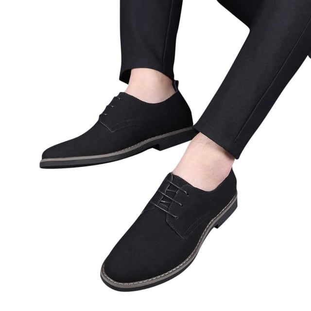 Handshe Men's Suede Casual Shoes – Soft Slip-On with Suede Design & Textured Finish for Everyday Wear,Plus Size