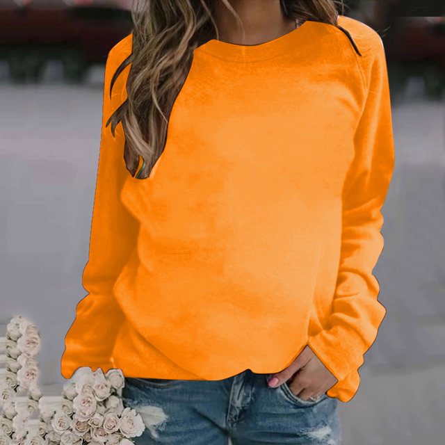 Qertyioot Chandails à Manches Longues pour Femmes, Mode Chandail Décontracté à Col Rond pour Femmes, Hauts Blouse
