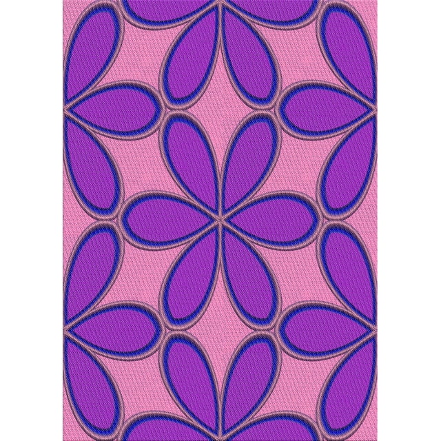 Ahgly Company Machine Washable Indoor Rectangle Transitional Neon Purple Area Rugs, 8' x 10'