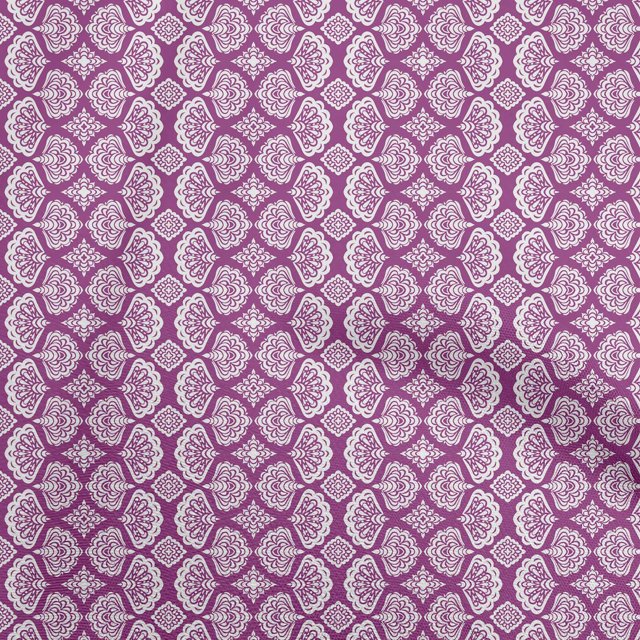 oneOone Cotton Silk Purple Fabric Asian Block Craft Project Decor Fabric Printed by The Yard 42 Inche Wide-7613