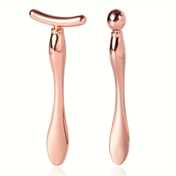 2 Pcs Metal Eye Cream Applicator Face Roller Massager Tool, Eye Massage Wand Stick Women For Facial Massager For Reducing Puffiness Gift For Women