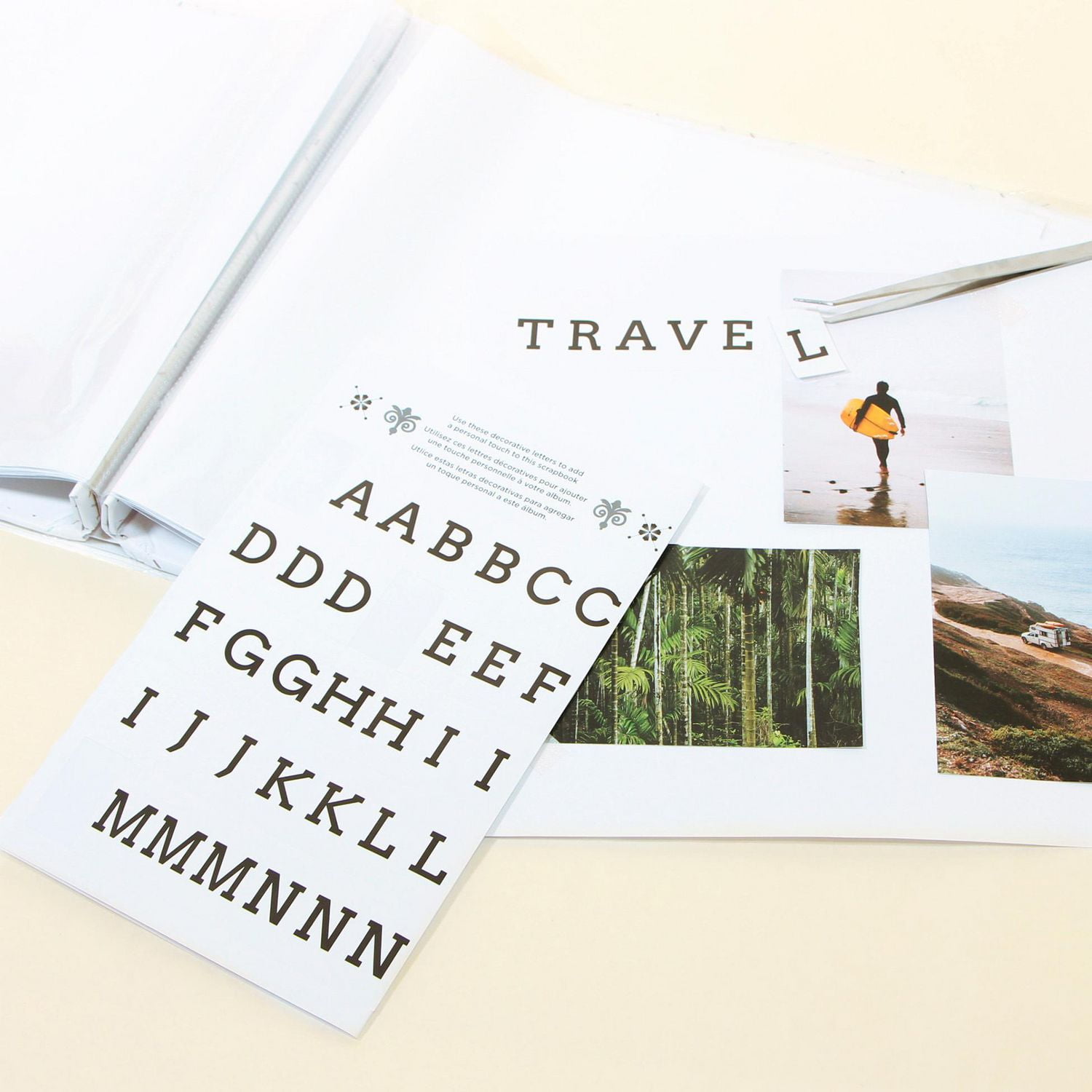CRAFTY & CO. Scrapbook & Photo Album blanc, 10 Sheets