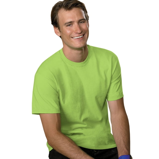 Hanes Mens 5.2 oz HEAVYWEIGHT Short Sleeve T-shirt, 2XL, Lime