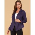 thumbnail image 3 of INSPIRE CHIC Veste en Faux Suède pour Femmes, Cardigan Ouvert à Revers Drapé, 3 of 6