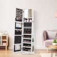 thumbnail image 2 of Costway 360° Swivel Jewelry Armoire with Full-Length Mirror Rear Shelves Makeup Mirror, 2 of 10