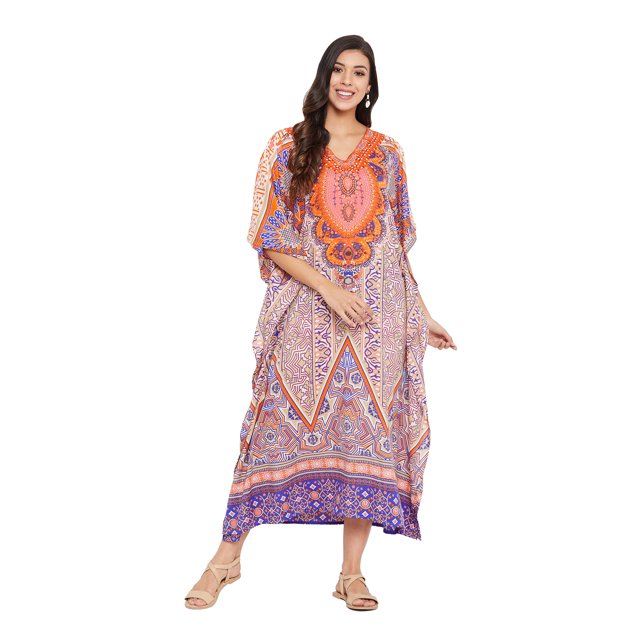 Oussum Robe Kaftan Longue pour Femmes, Robe Maxi Décontractée d'Été Ample pour Dames, Grande Taille, Robe de Soirée Confortable, Caftan en Ligne